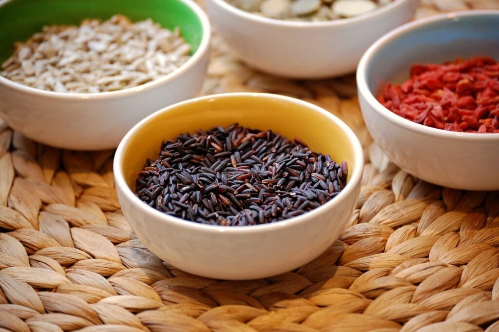 Black Rice on Ceramic Bowl